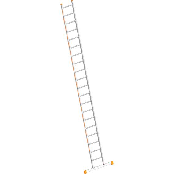 Layher Sprossenanlegeleiter Topic 1054 mit Traverse, 20 Sprossen, Länge 5,65 m