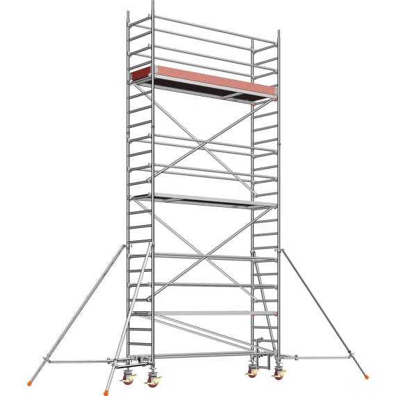 Layher UNI Standard Alu-Fahrgerüst P2 mit Gerüststützen Arbeitshöhe 7,2 m