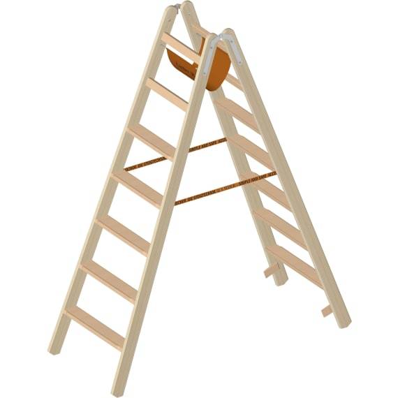 Layher Holzstehleiter 1020 2 x 7 Sprossen Länge 1,87 m