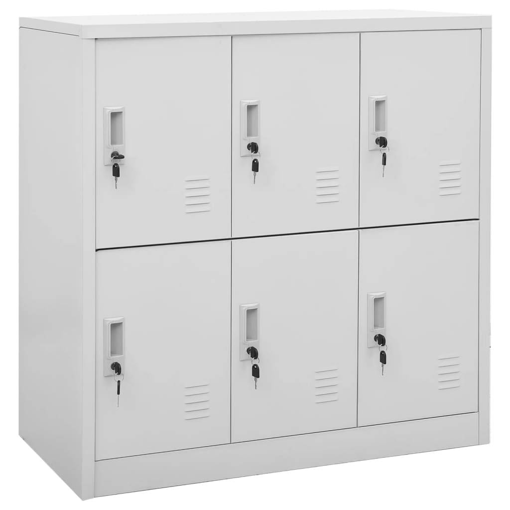 vidaXL Schließfachschrank Hellgrau 90x45x92,5 cm Stahl