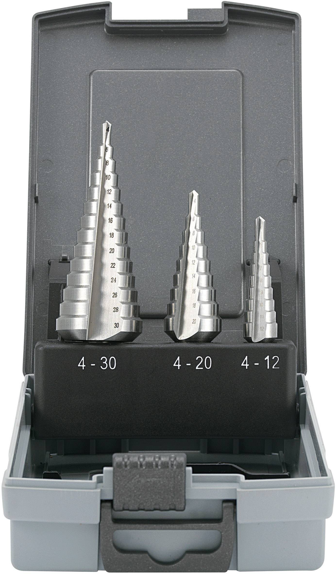 TOOLCRAFT 821395 HSS Stufenbohrer-Set 3teilig 4 - 12 mm, 4 - 20 mm, 6 - 30 mm   Zylinderschaft 1 Set