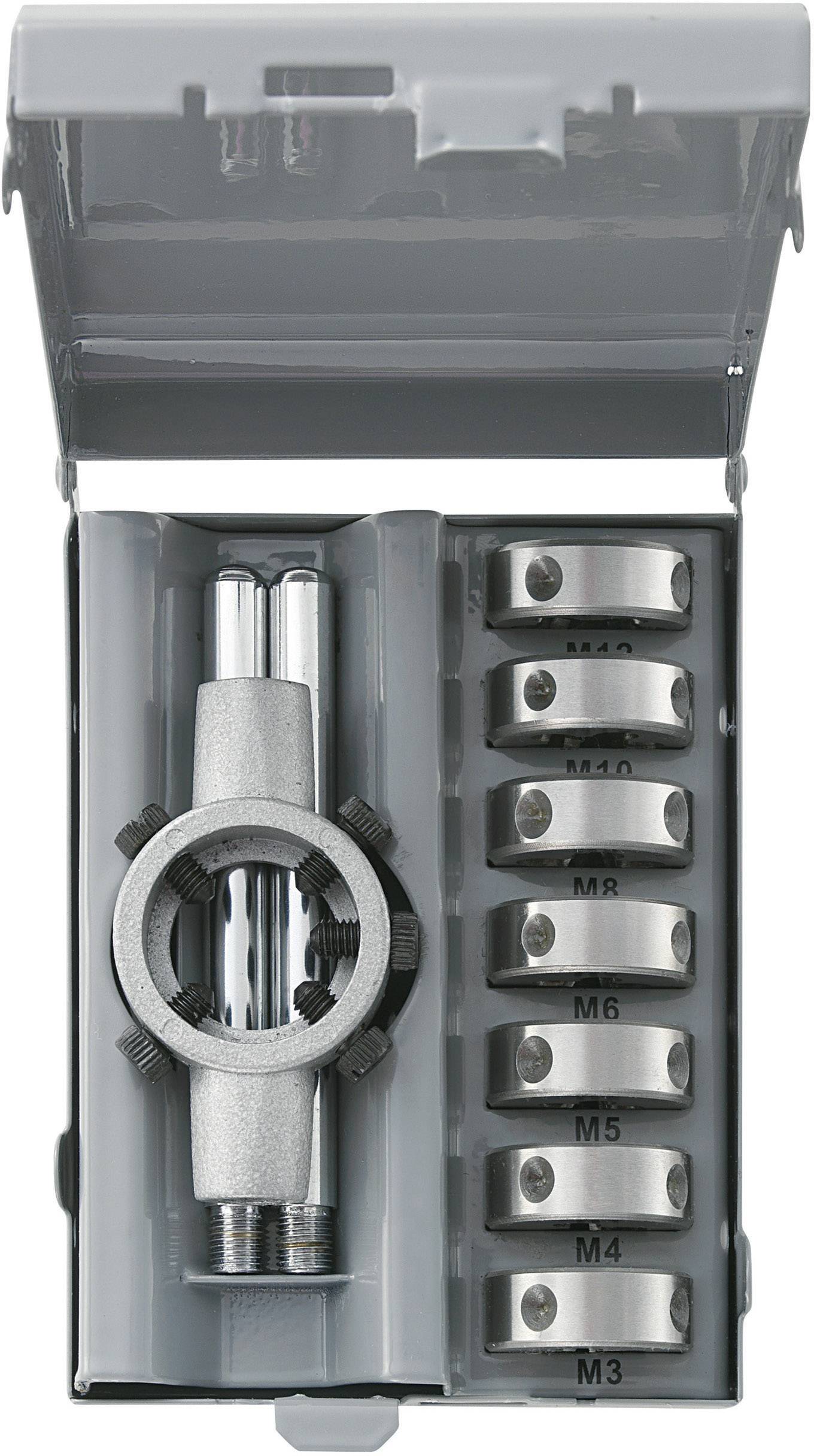 TOOLCRAFT 821397 Schneideisensatz 8teilig HSS metrisch M3, M4, M5, M8, M6, M12, M10
