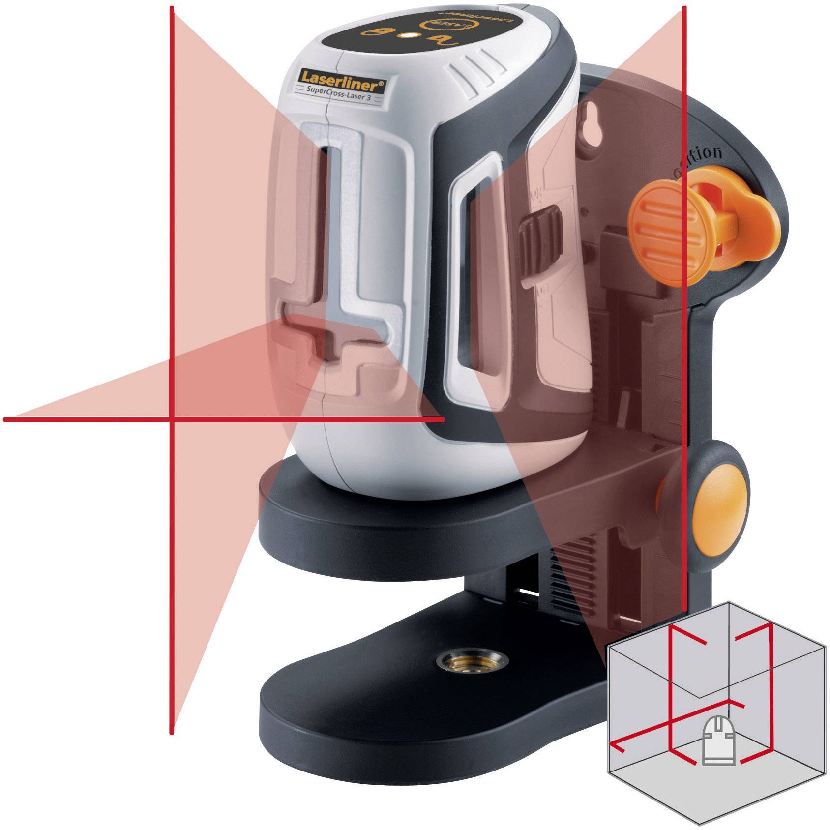 Laserliner SUPERCROSS LASER 3 Kreuzlinienlaser selbstnivellierend Reichweite (max.): 20m