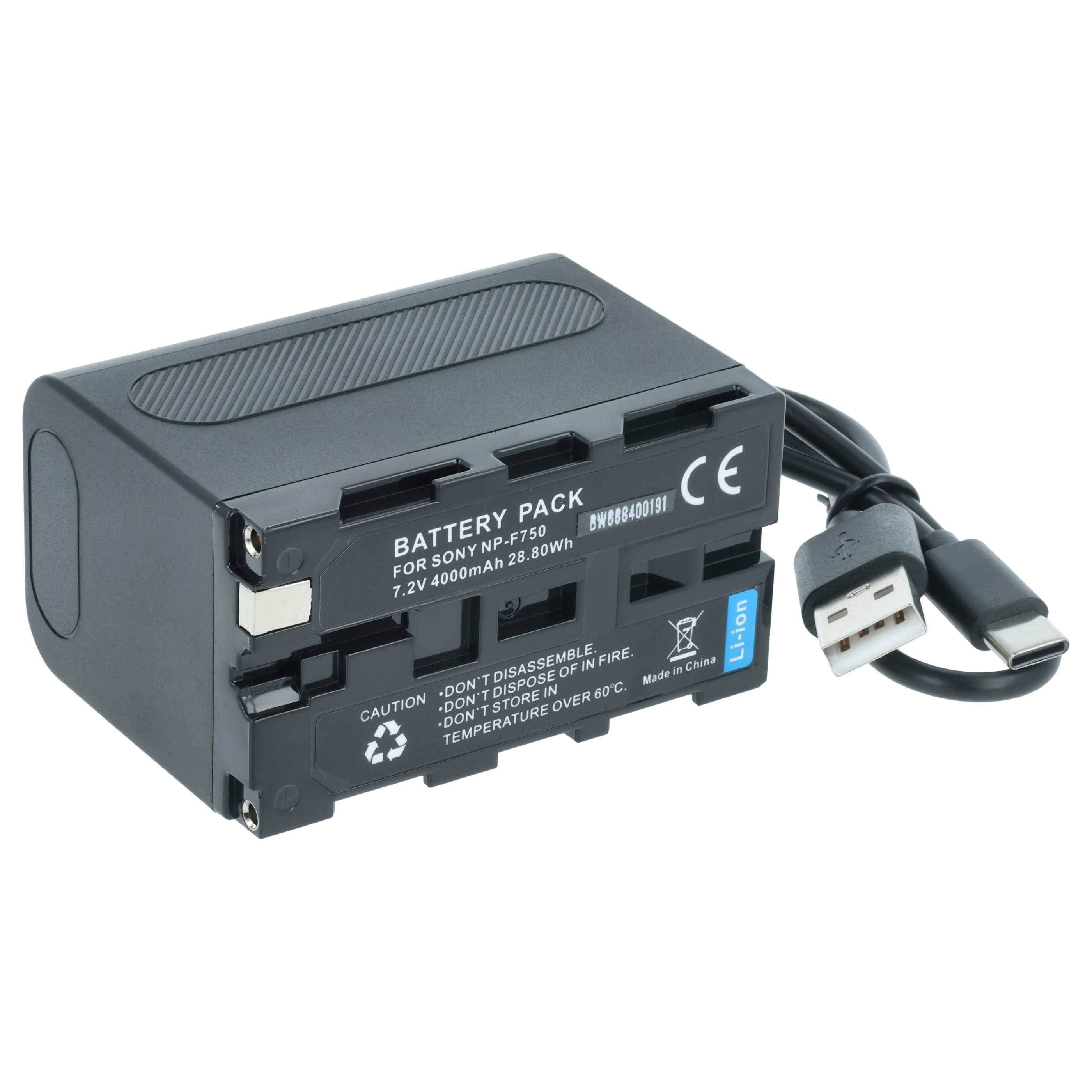 vhbw 2x Akku kompatibel mit Sony PLM-A55 Glasstron, PLM-A35 Glasstron, PLM-50 Glasstron, TRV56E Kamera (4000 mAh, 7,4 V