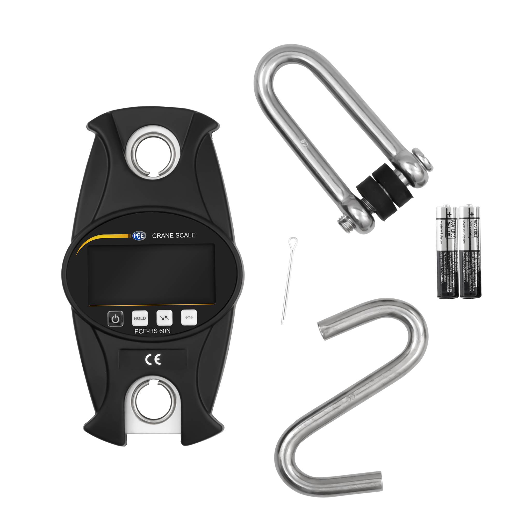 PCE Instruments Kranwaage PCE-HS 60N Wägebereich (max.) 60 kg|Schäkel |Haken|Genau ±1% v. Mb.|Metall|beleucht. LCD
