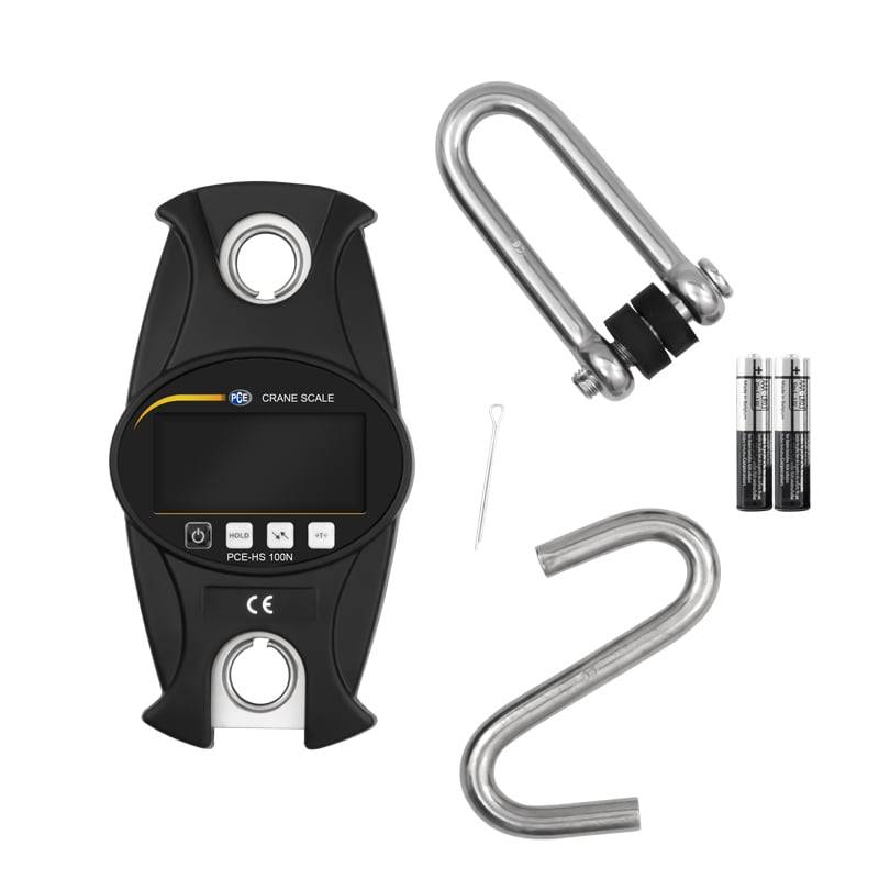 PCE Instruments Hängewaage PCE-HS 100NWägebereich (max.) 100kg |batteriabetrieben |Schäkel |Haken|Metall|beleucht.LCD