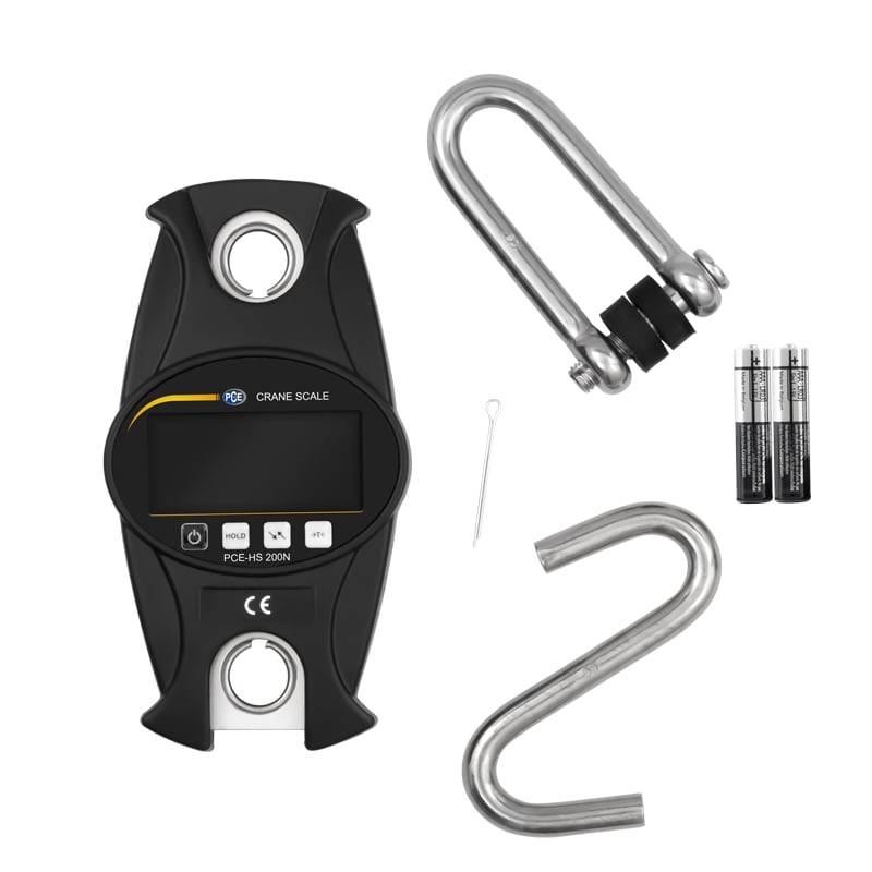 PCE Instruments Kranwaage PCE-HS 200N Wägebereich (max.) 200 kg|Schäkel |Haken |Genau ±1% v.Mb.|Metall|beleucht.LCD