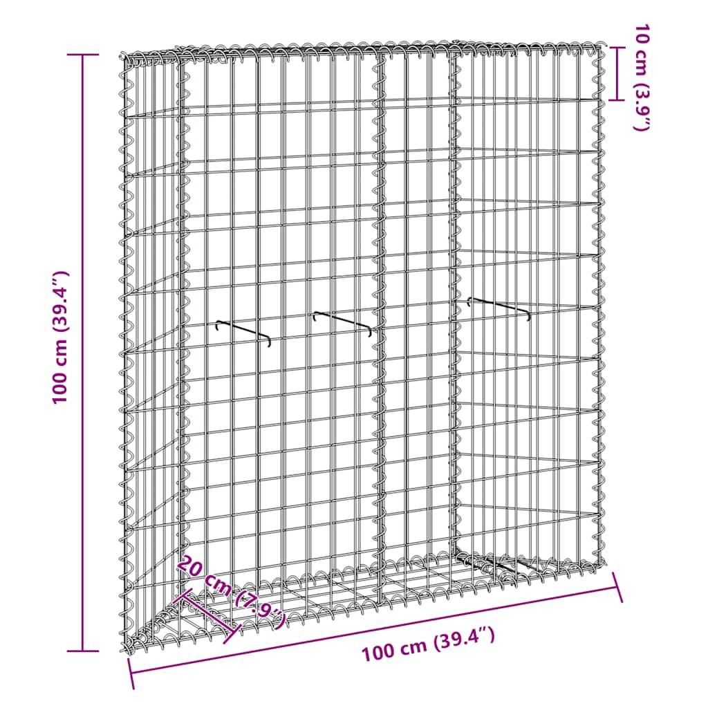 vidaXL Gabionen-Hochbeet Trapezform Verzinkter Stahl 100x20x100 cm