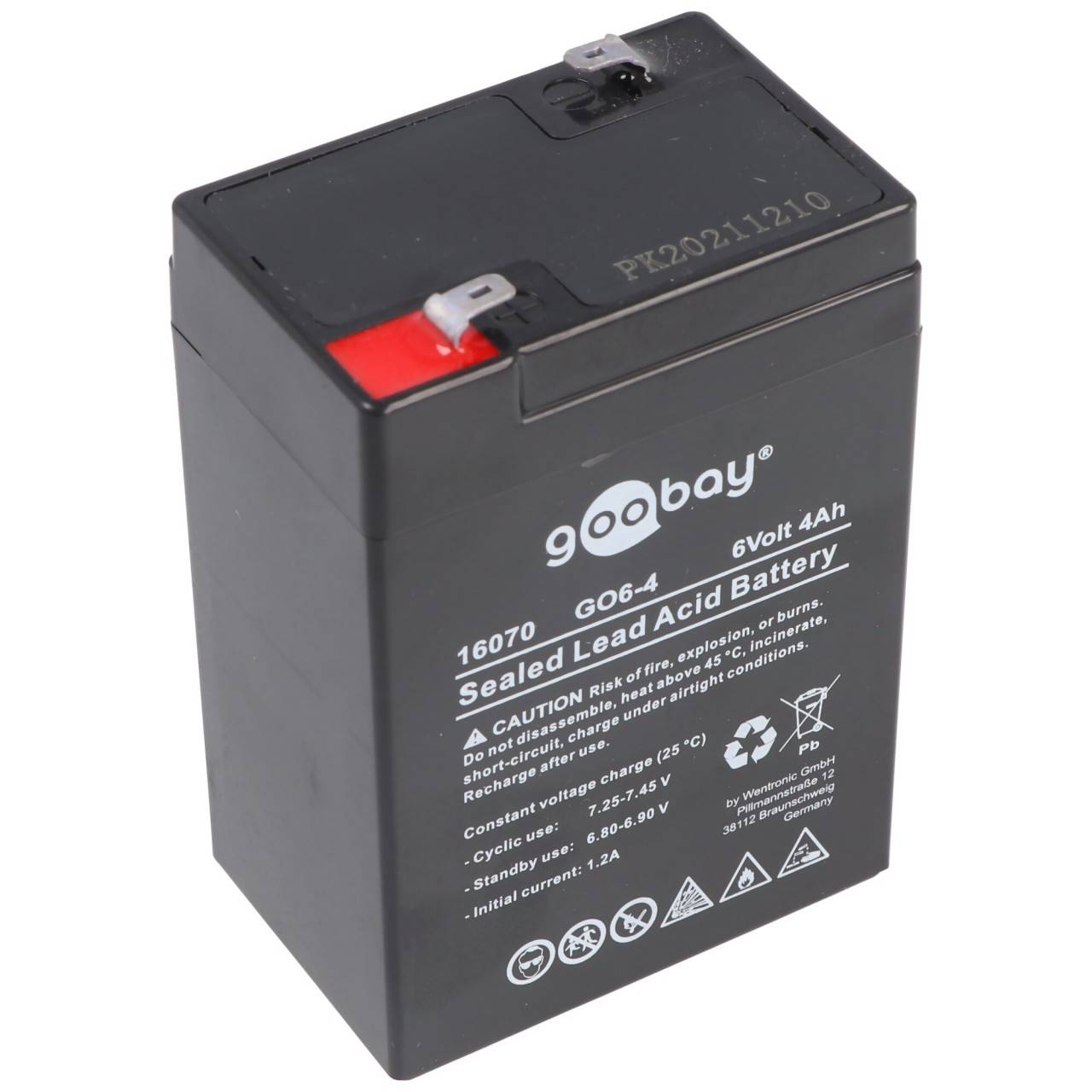 Goobay 16070 Blei Akku 6V - 4000mAh / Blei Akkumulator max. 4Ah / 6 Volt Bleiakku / unterbrechungsfrei USV Notstrom