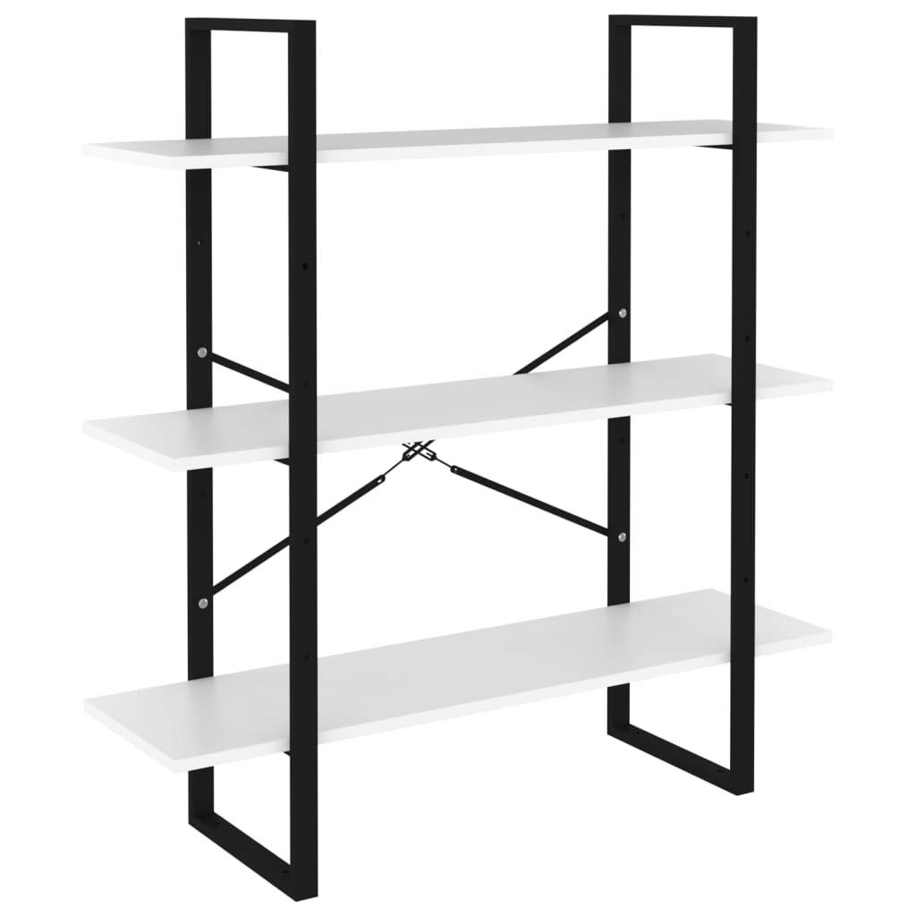 vidaXL Bücherregal 5 Fächer Weiß 100x30x175 cm Holzwerkstoff