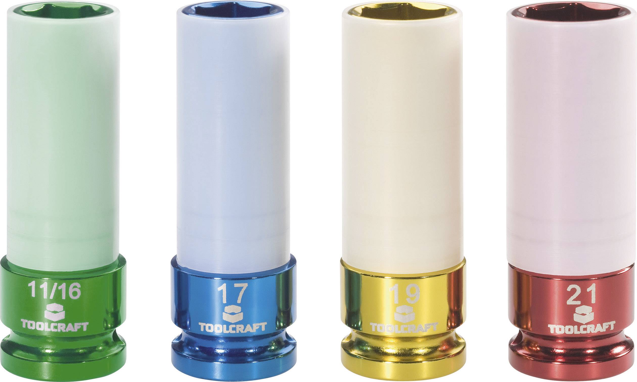 Außen-Sechskant Steckschlüssel-Schoneinsatz-Set 4teilig 1/2" (12.5 mm) Produktabmessung