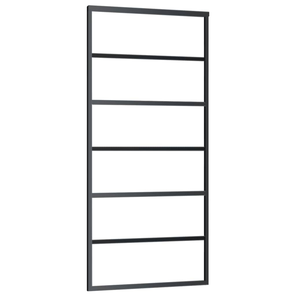 vidaXL Schiebetür mit Beschlag ESG-Glas & Aluminium 90x205 cm