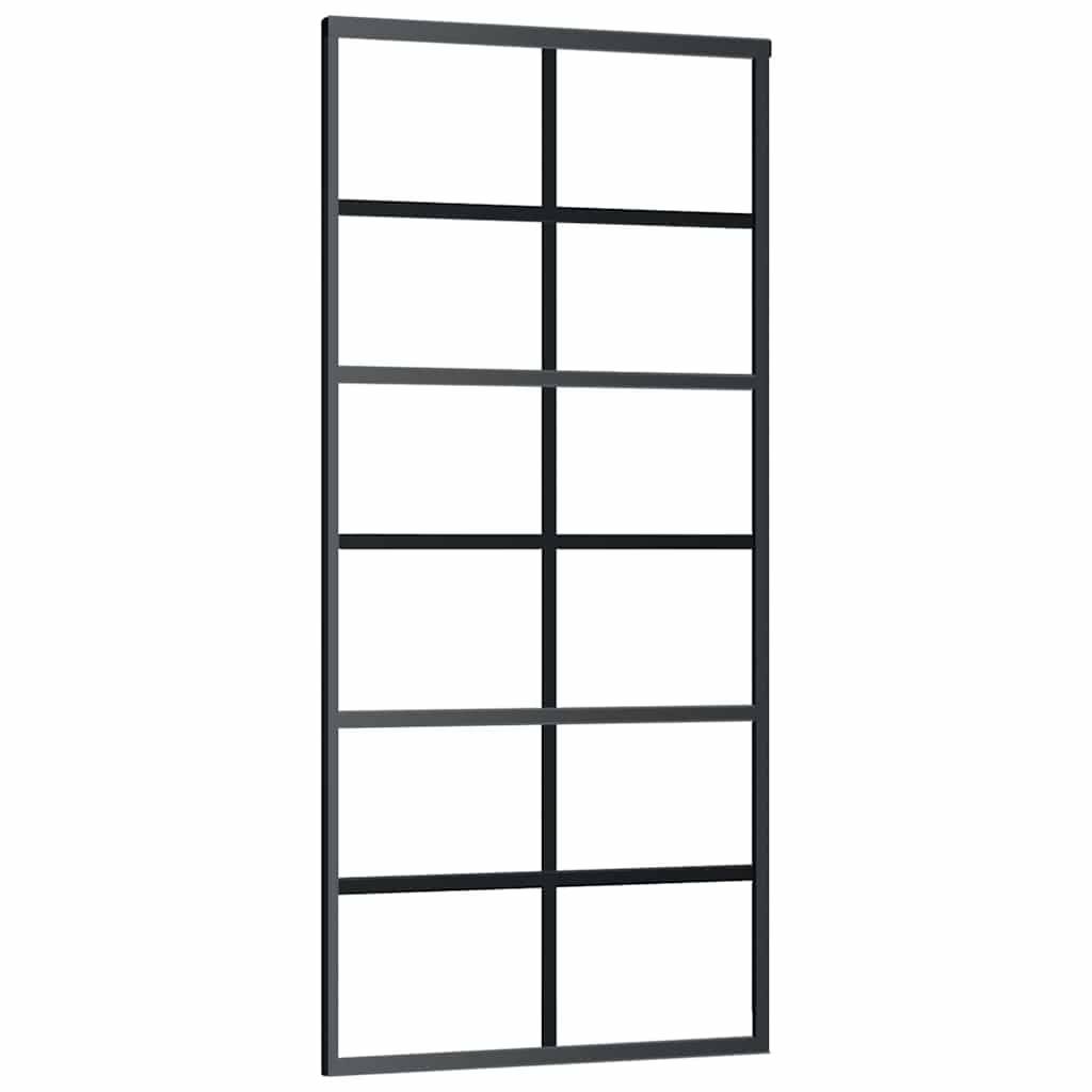 vidaXL Schiebetür mit Beschlag ESG-Glas & Aluminium 90x205 cm