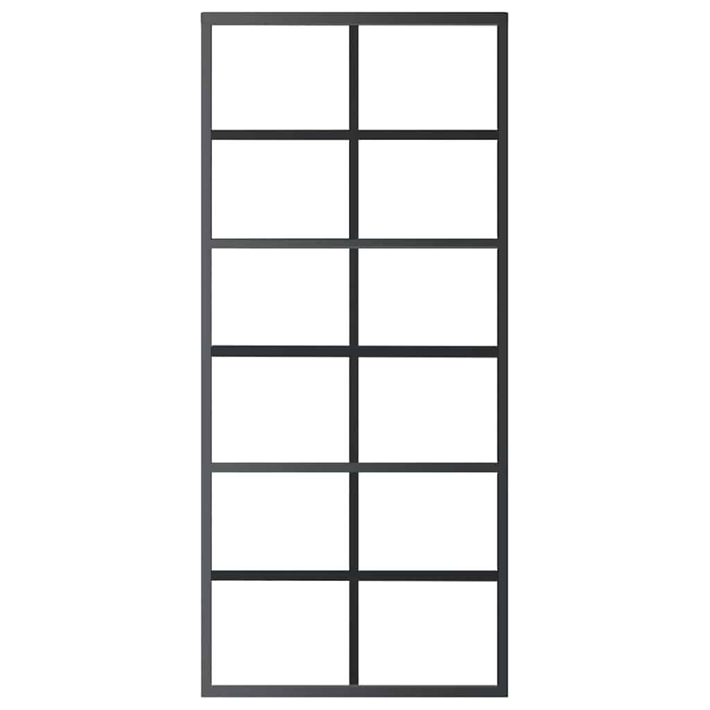 vidaXL Schiebetür mit Beschlag ESG-Glas & Aluminium 90x205 cm