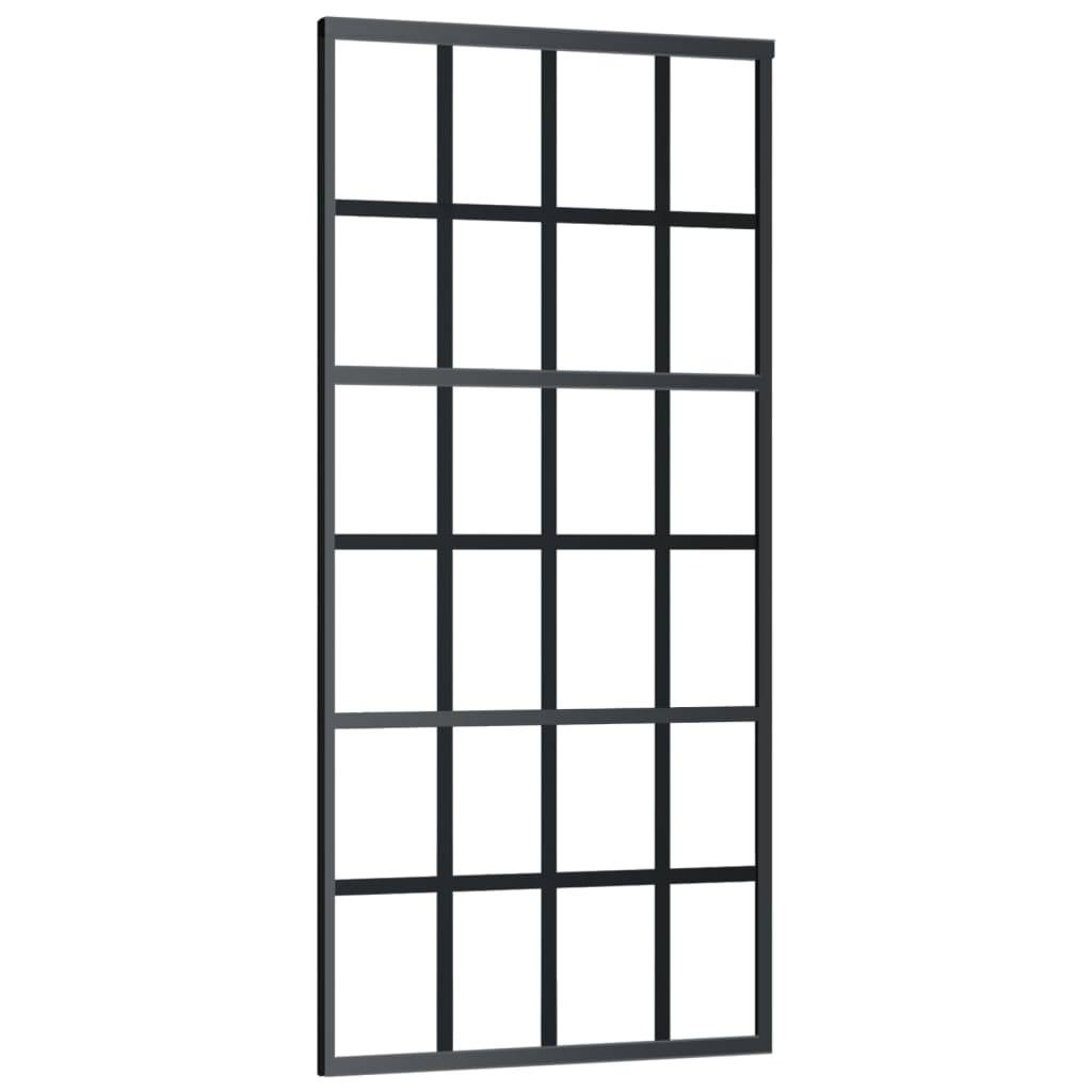 vidaXL Schiebetür mit Beschlag ESG-Glas & Aluminium 90x205 cm