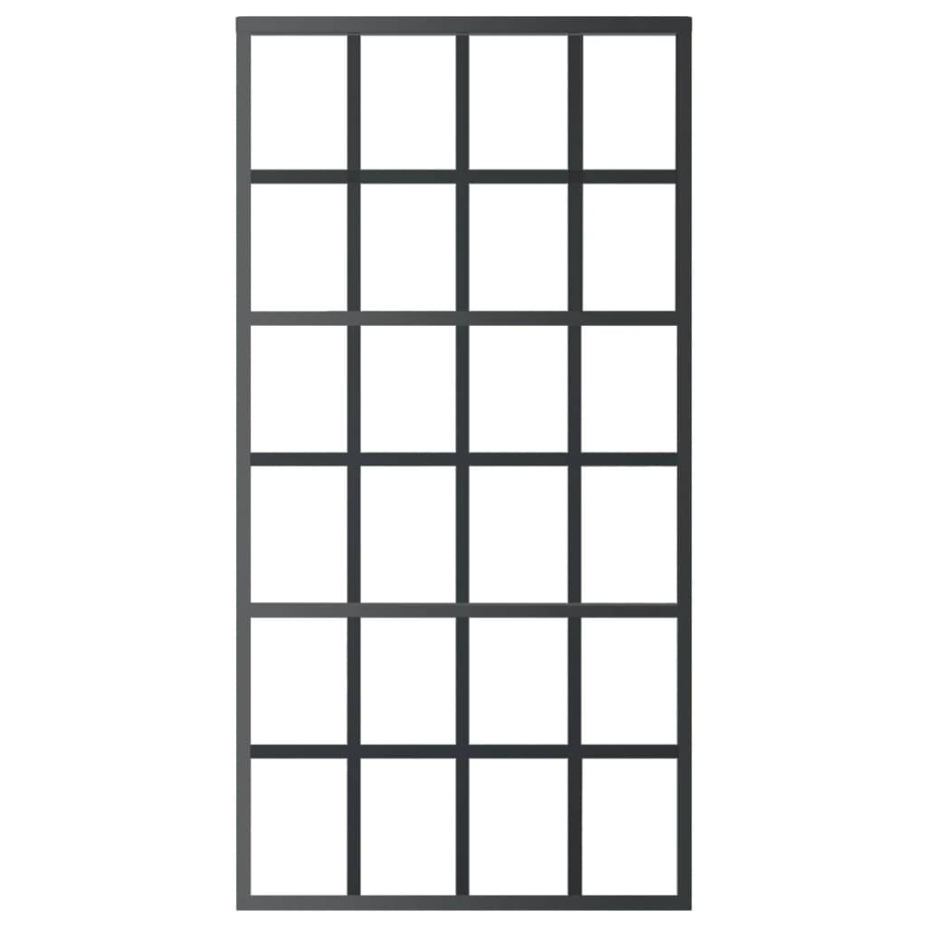 vidaXL Schiebetür mit Beschlag ESG-Glas & Aluminium 102x205 cm