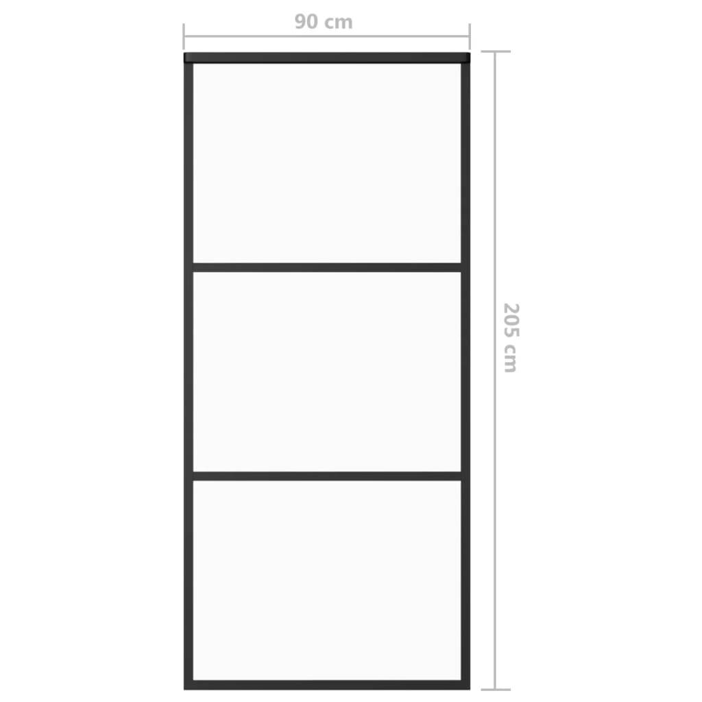 vidaXL Schiebetür mit Beschlag ESG-Glas & Aluminium 90x205 cm
