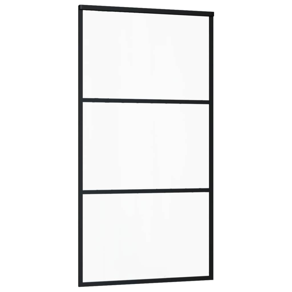 vidaXL Schiebetür mit Beschlag ESG-Glas & Aluminium 102x205 cm