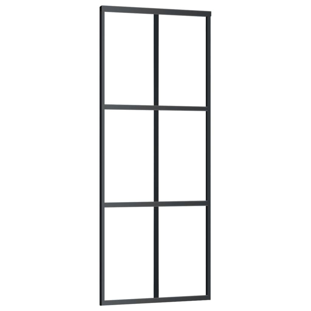 vidaXL Schiebetür mit Beschlag ESG-Glas & Aluminium 76x205 cm