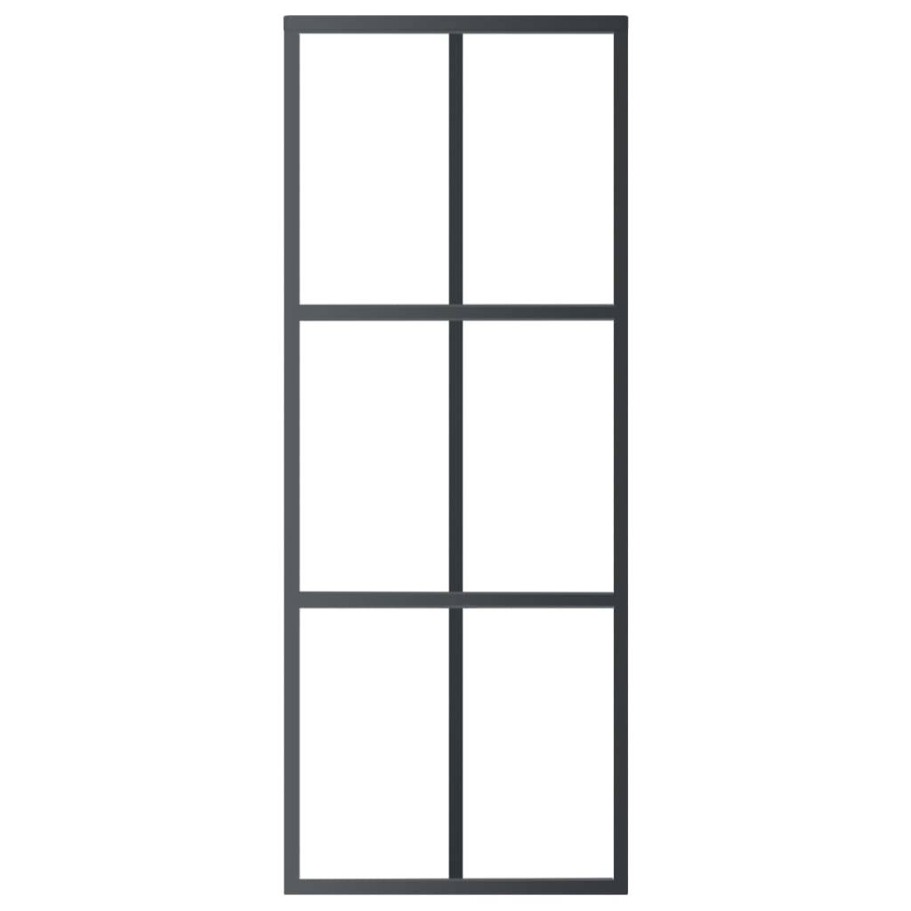 vidaXL Schiebetür mit Beschlag ESG-Glas & Aluminium 76x205 cm