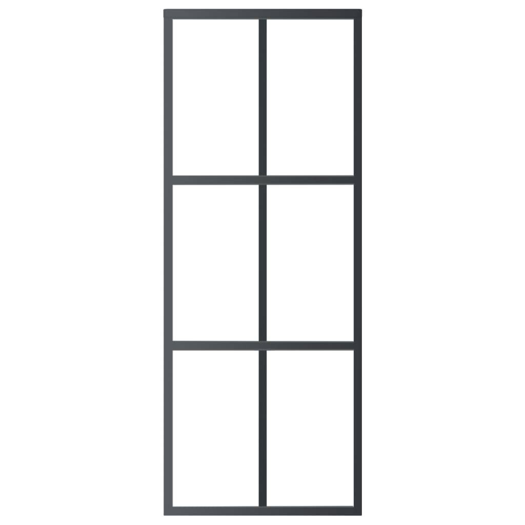 vidaXL Schiebetür mit Beschlag ESG-Glas & Aluminium 76x205 cm
