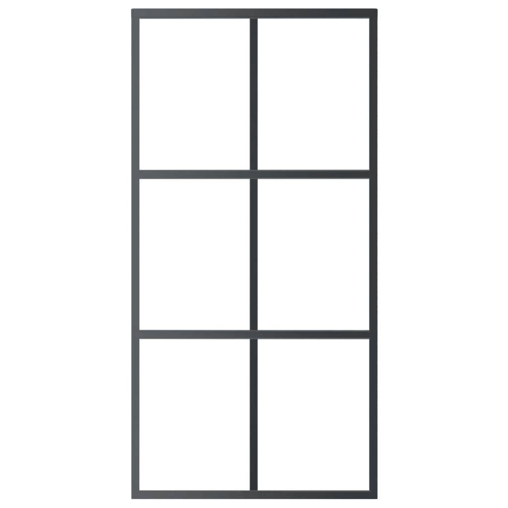 vidaXL Schiebetür mit Beschlag ESG-Glas & Aluminium 102x205 cm