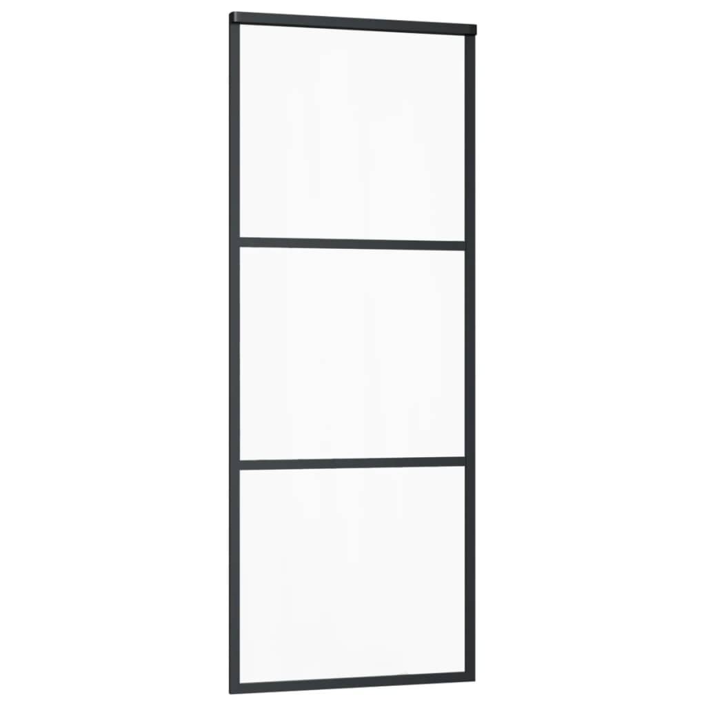 vidaXL Schiebetür mit Beschlag ESG-Glas & Aluminium 76x205 cm