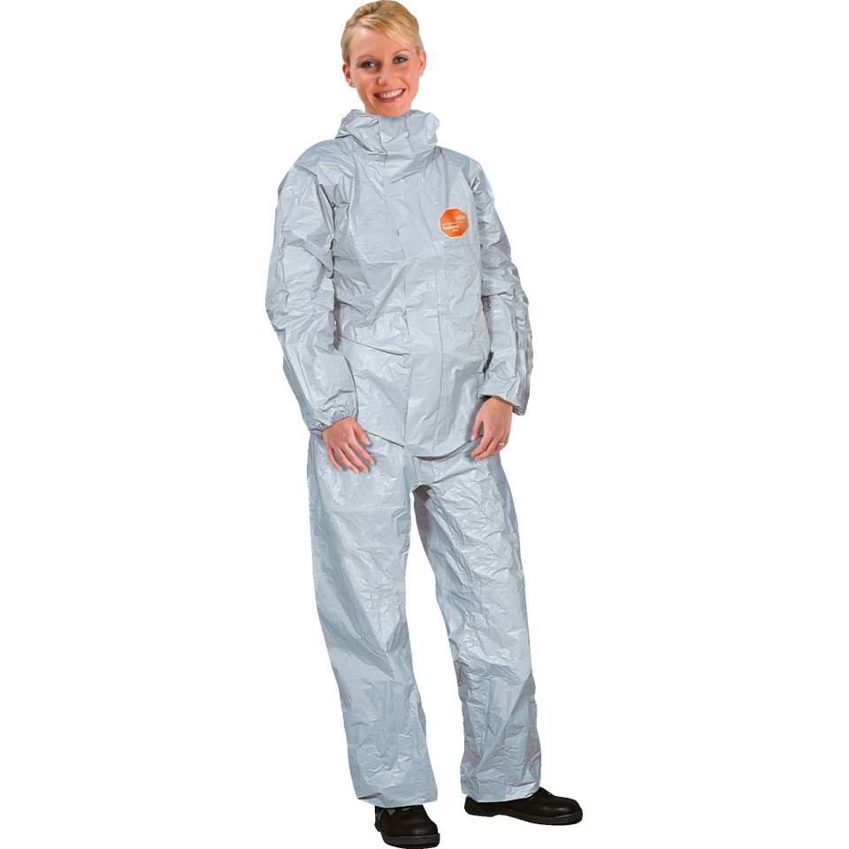 Tychem® Schutzoverall 6000 F, Modell CHA5, Kategorie III, grau, Größe M, 5/VE