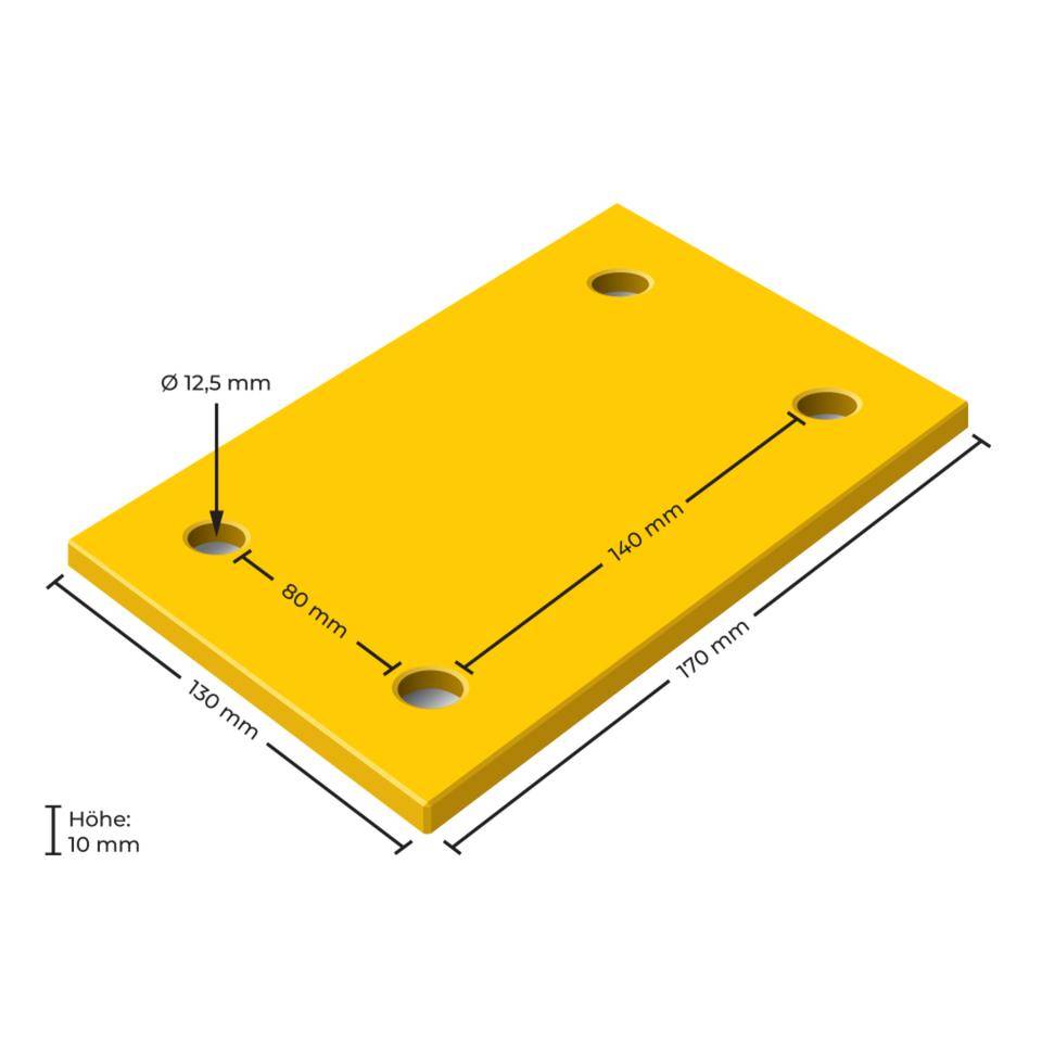 K.57 90° Winkel - Rollstopp Baukastensystem, gelb/schwarz, Stahl, Ø 76mm, 250mm