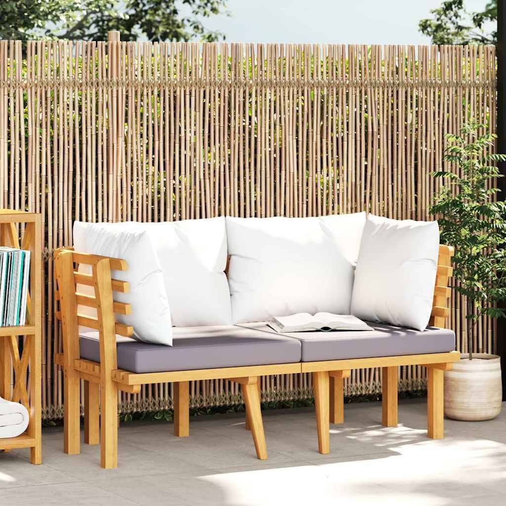 vidaXL 2-Sitzer-Gartensofa mit Kissen Massivholz Akazie