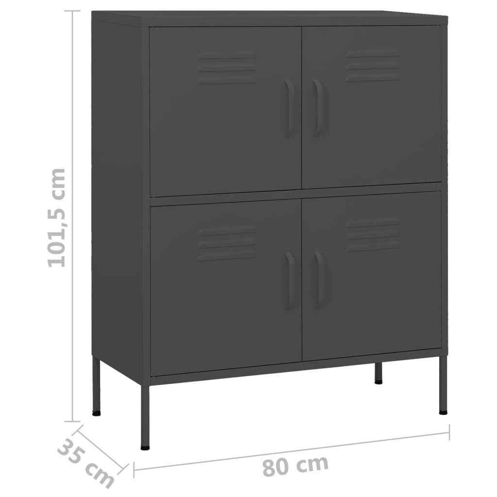 vidaXL Lagerschrank Anthrazit 80x35x101,5 cm Stahl