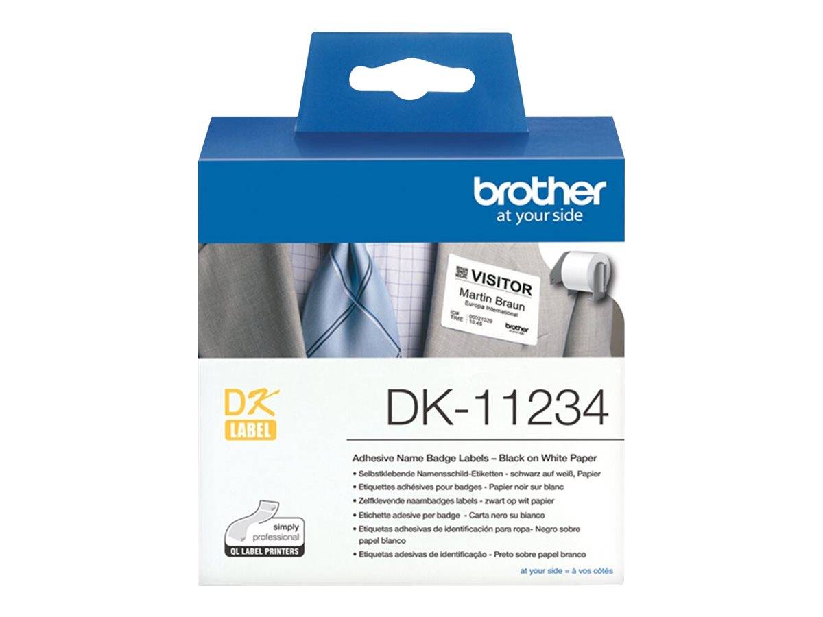 Brother DK11234 - Papier - selbstklebend - Schwarz auf Weiß - 60 x 86mm 260 Etikett(en) (1 Rolle(n)