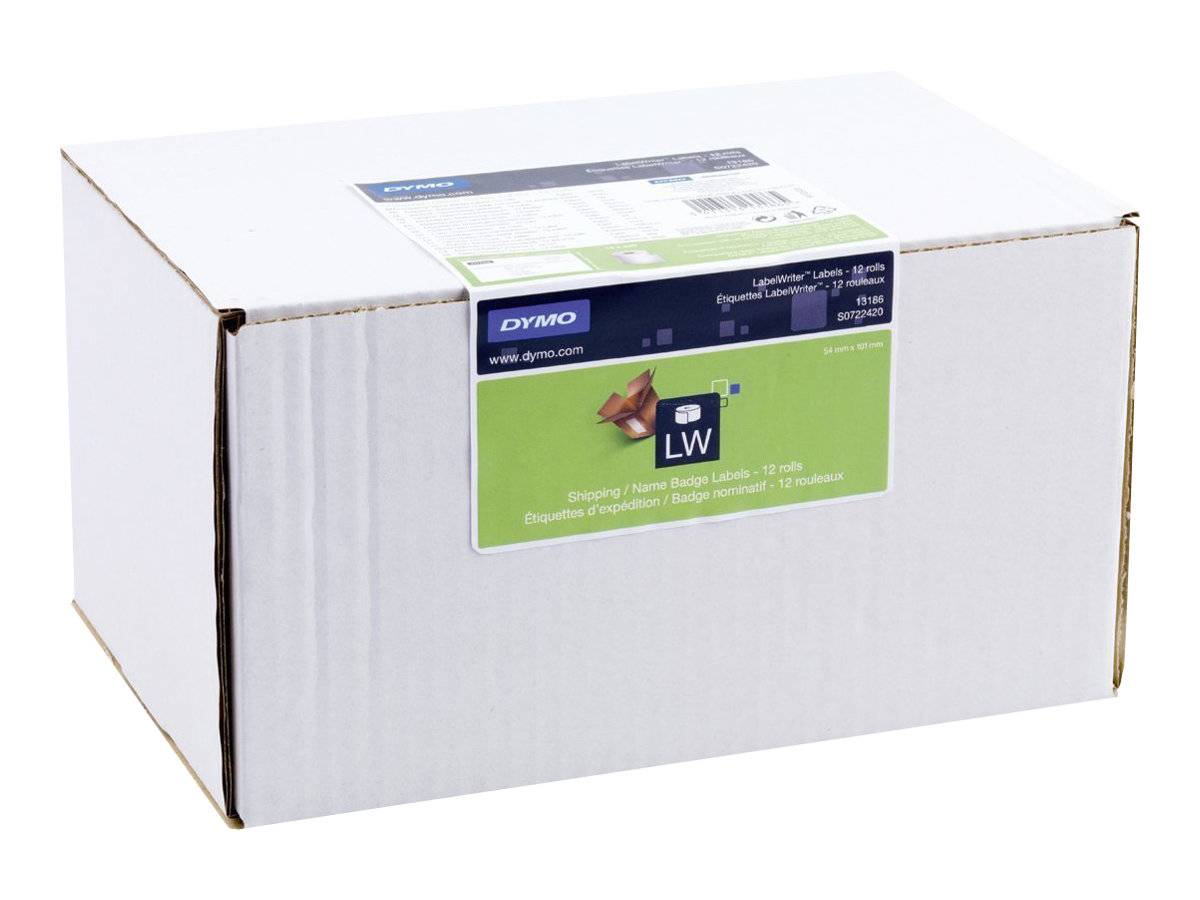 DYMO Shipping / Name Badge Labels - Klebstoff - weiß - 54 x 101 mm 2640 Etikett(en) (12 Rolle(n) x 220) Versand-/Namenss
