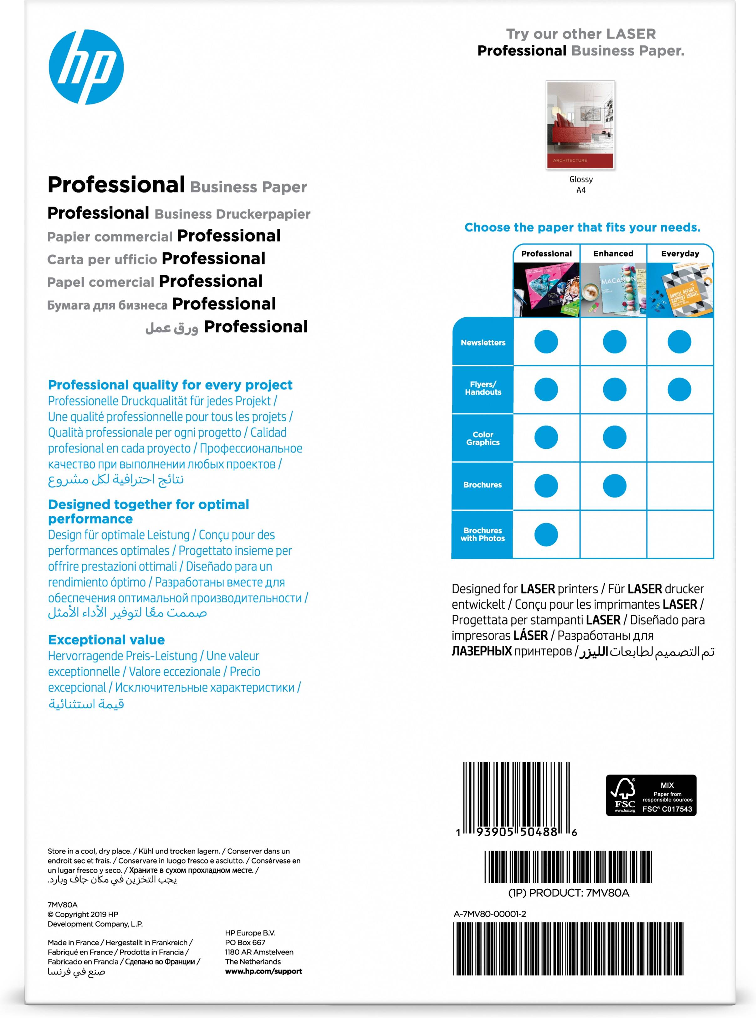 HP Professional 7MV80A Fotopapier DIN A4 200 g/m² 1 St. Matt