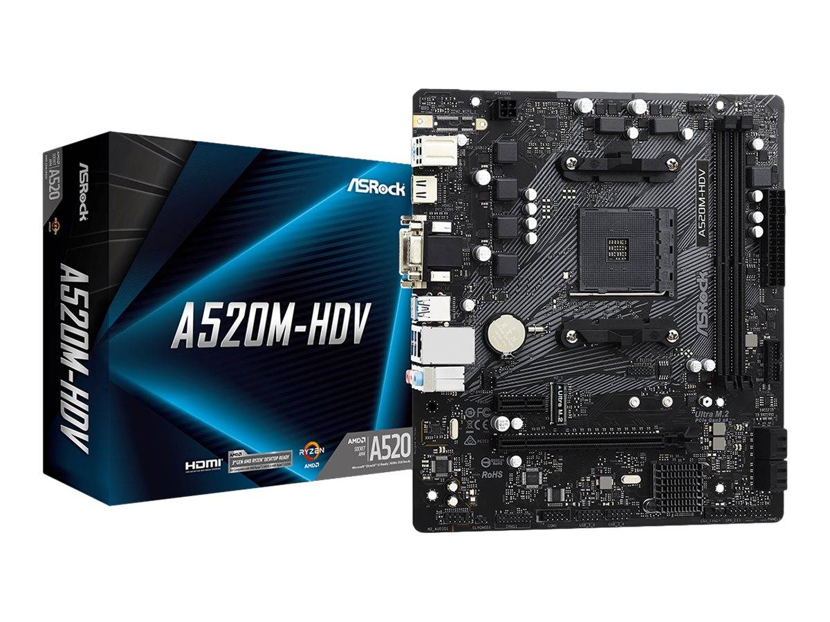 ASRock A520M-HDV Mainboard Sockel (PC) AMD® AM4 Formfaktor (Details) Micro-ATX