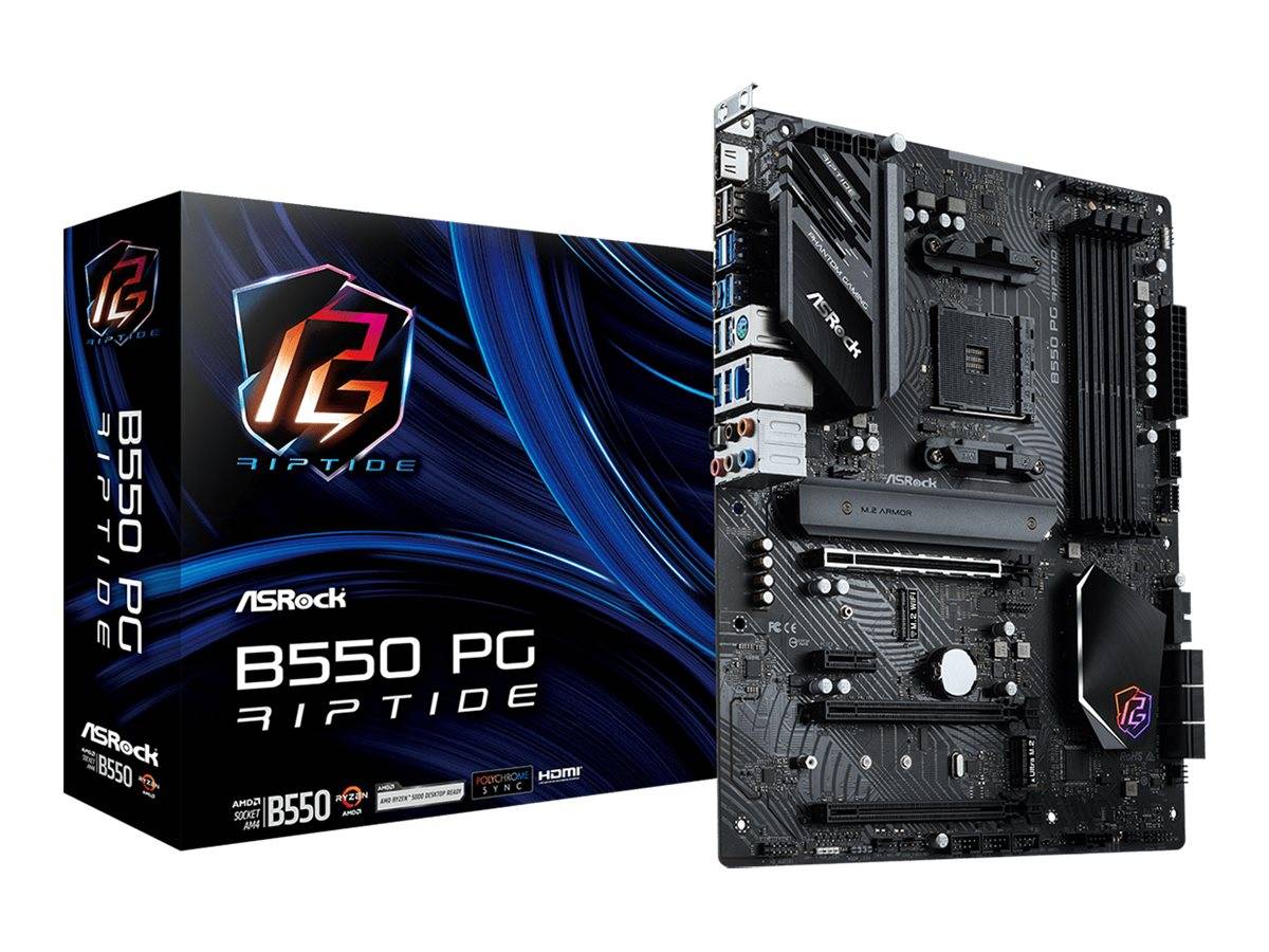 ASRock B550 PG Riptide Mainboard Sockel (PC) AMD® AM4 Formfaktor (Details) ATX Mainboard-Chipsatz AMD® B550