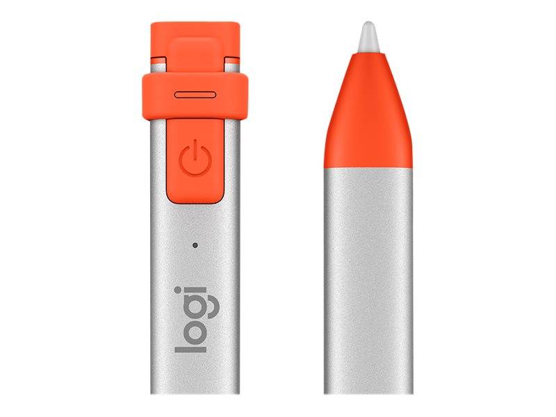 Logitech Crayon Touchpen wiederaufladbar, austauschbare Kohlefaserspitze, mit präziser Schreibspitze, Bluetooth, Palm-Blocking-Technologie Orange,