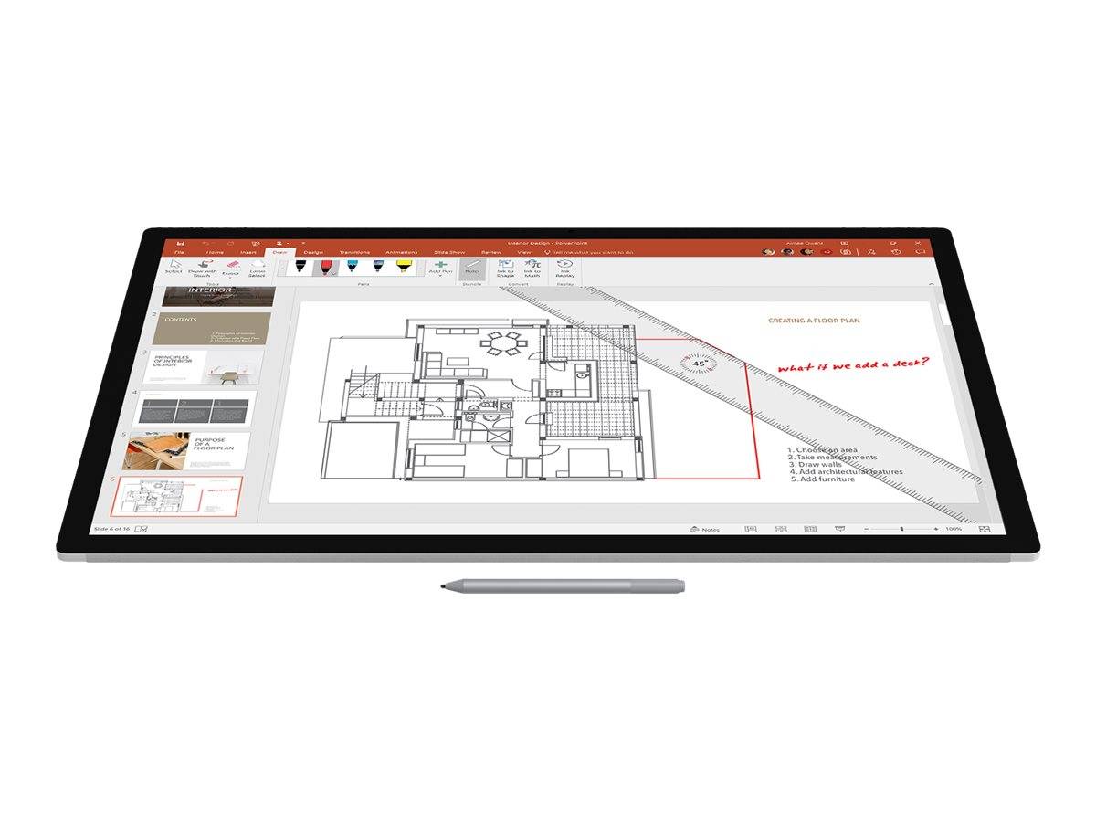 Microsoft Surface Pro Stift Touchpen Bluetooth, mit druckempfindlicher Schreibspitze, mit präziser Schreibspitze, Radiergummi-Taste Silber