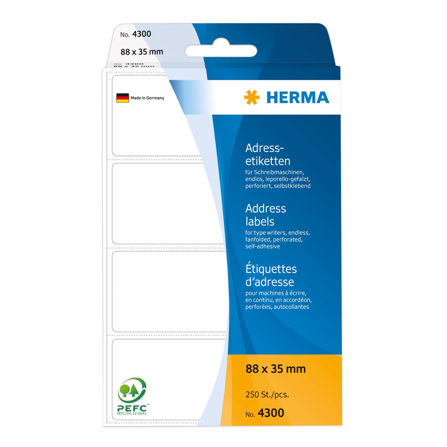 HERMA - Papier - selbstklebend - weiß - 88 x
