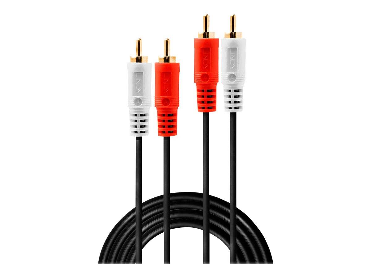 LINDY 35660 Cinch Audio Anschlusskabel [2x Cinch-Stecker - 2x Cinch-Stecker] 1.00 m Schwarz
