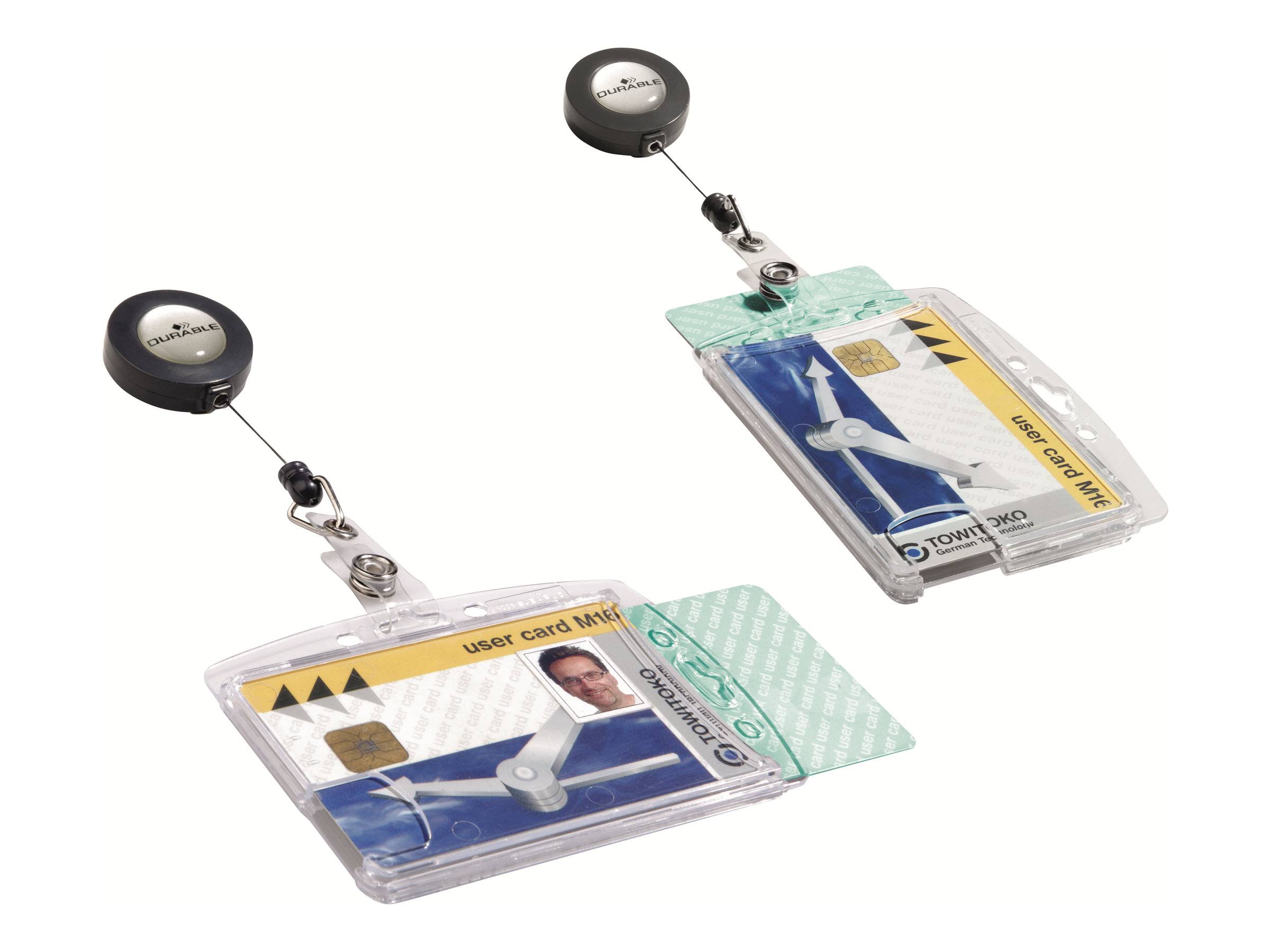 DURABLE - Kartenhalter - für 54 x 85 mm - Clip - durchsichtig (Packung mit 10)