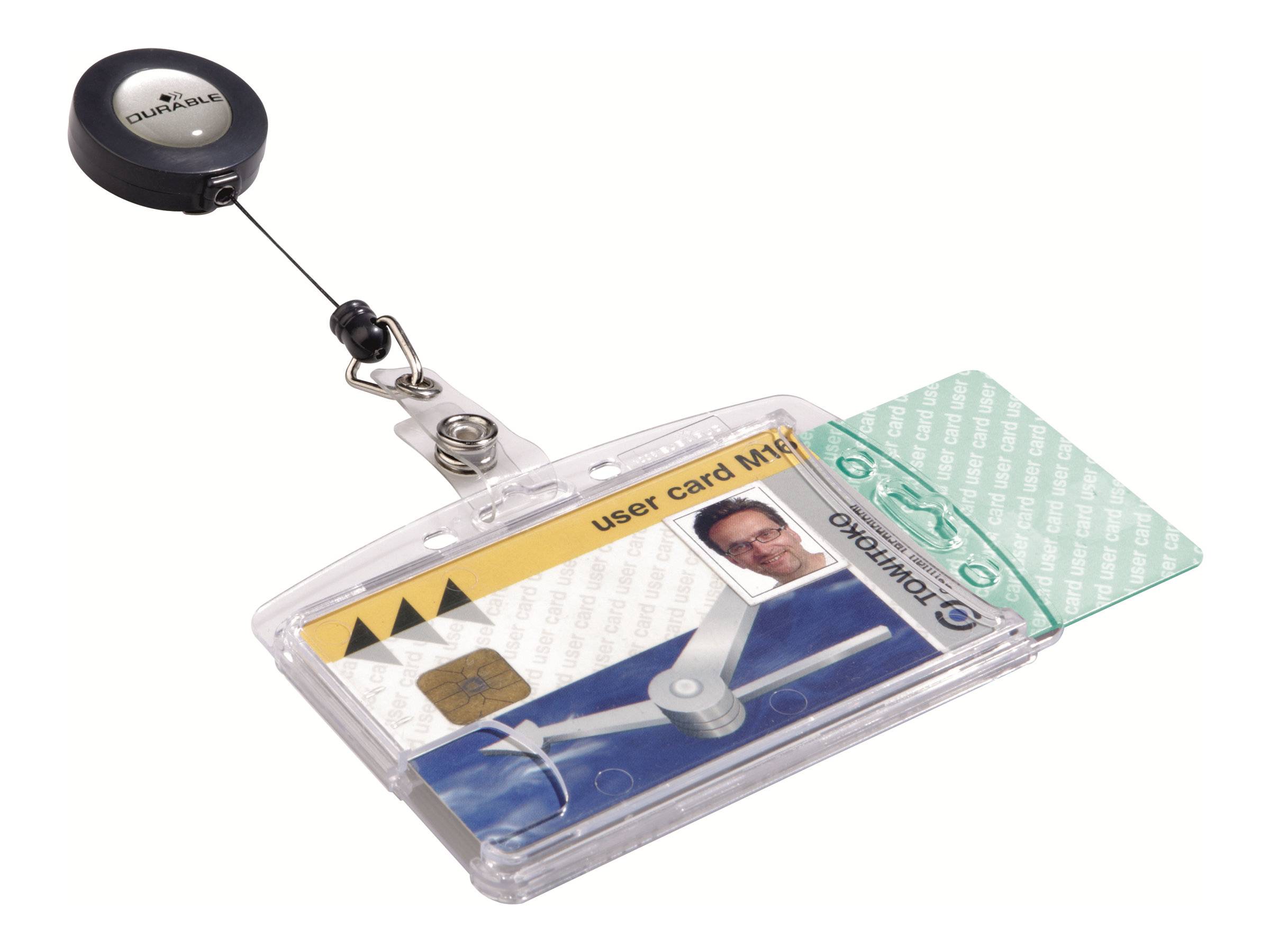 DURABLE - Kartenhalter - für 54 x 85 mm - Clip - durchsichtig (Packung mit 10)