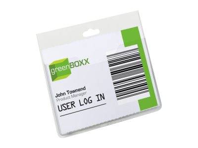 Durable 813619 Namensschild 8136 (B x H) 90 mm x 60 mm Ausstanzung, kombinierbar mit Clip, kombinierbar mit Textilband, kombinierbar mit Jojo 20 St