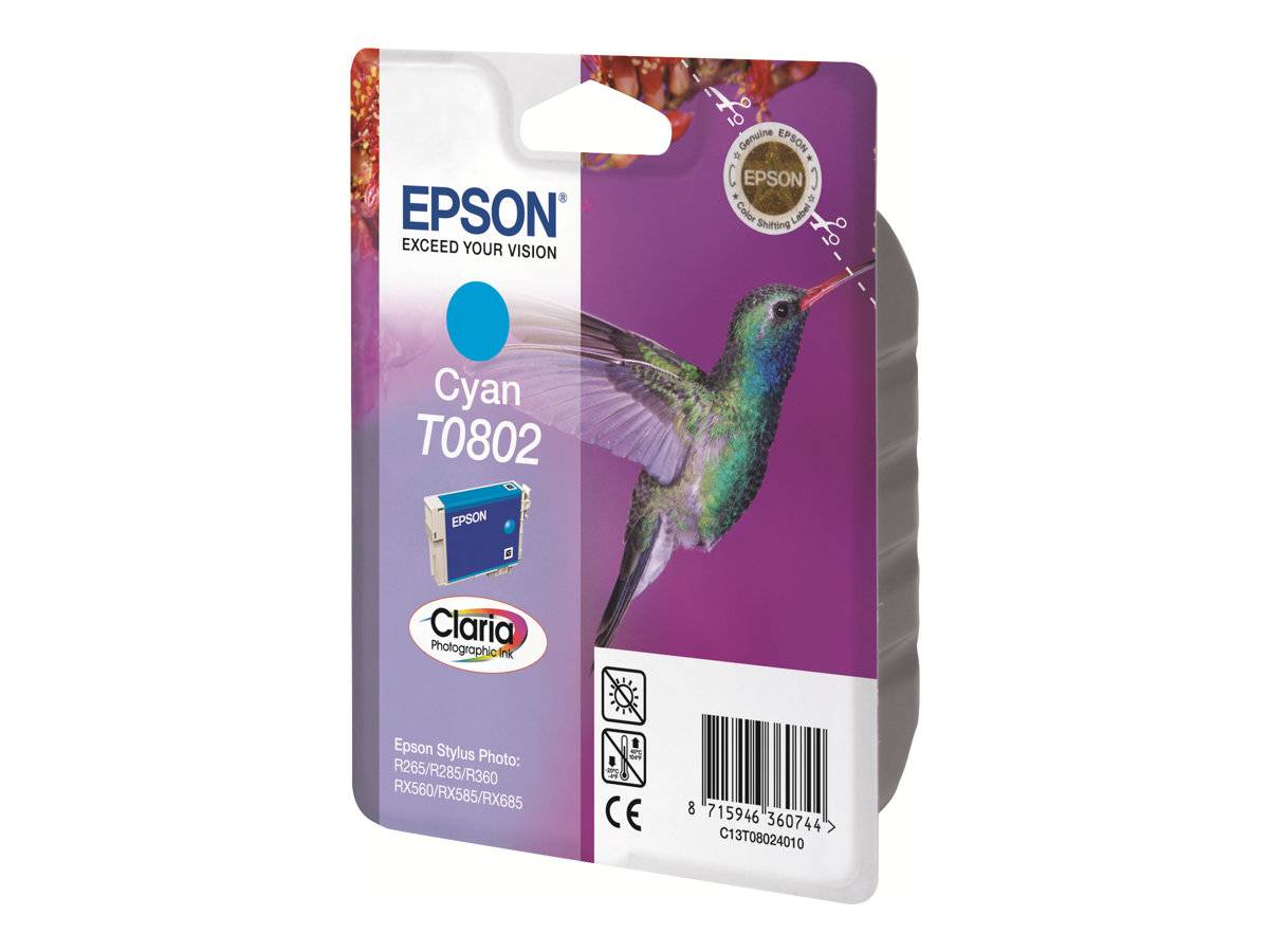 Epson T0802 - 7.4 ml - Cyan - Original - Blisterverpackung - Tintenpatrone - für
