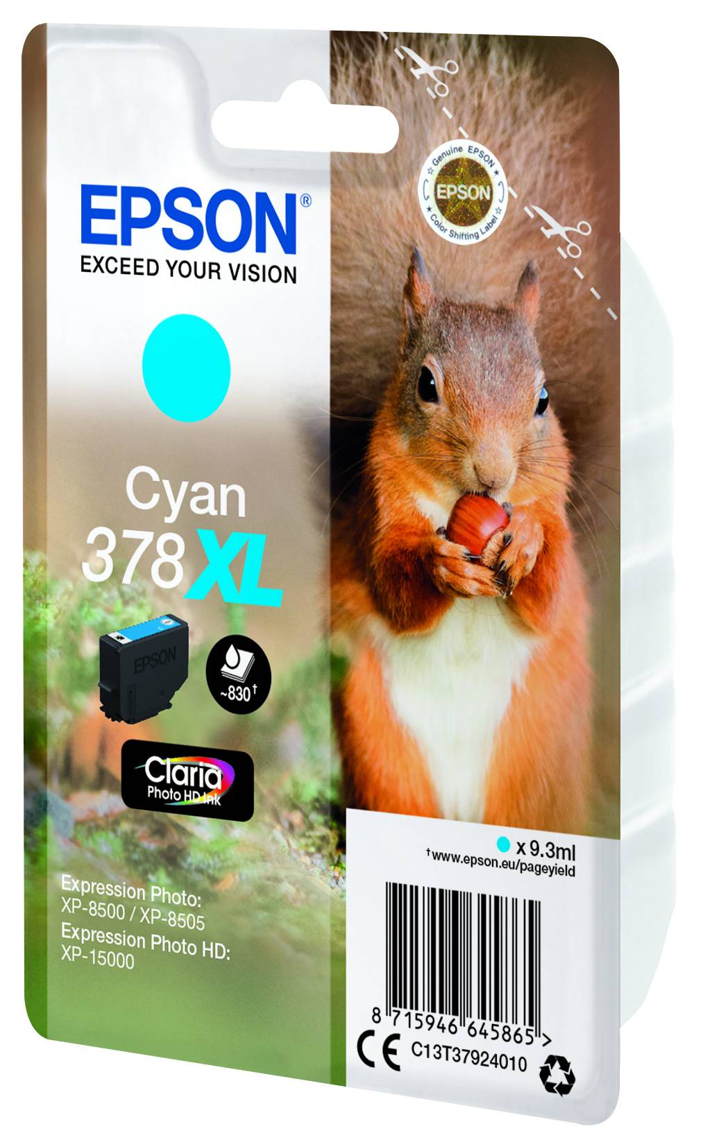 Epson Druckerpatrone T3792, 378XL Original Cyan C13T37924010