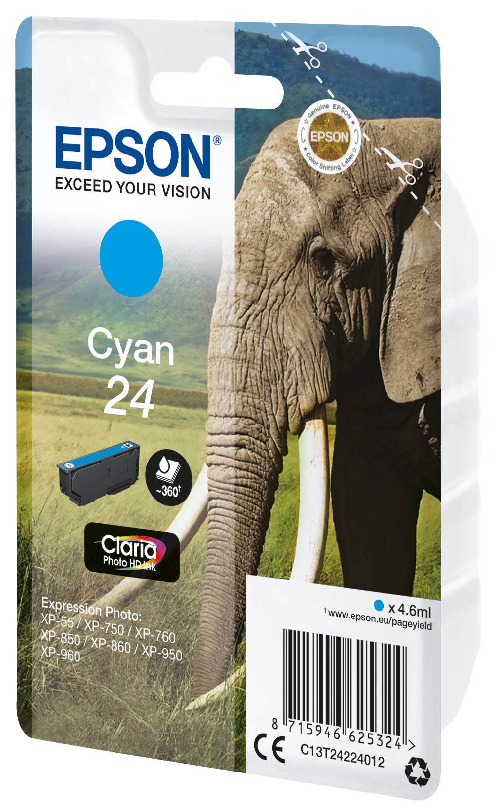 Epson 24 - 4.6 ml - Cyan - Original - Tintenpatrone