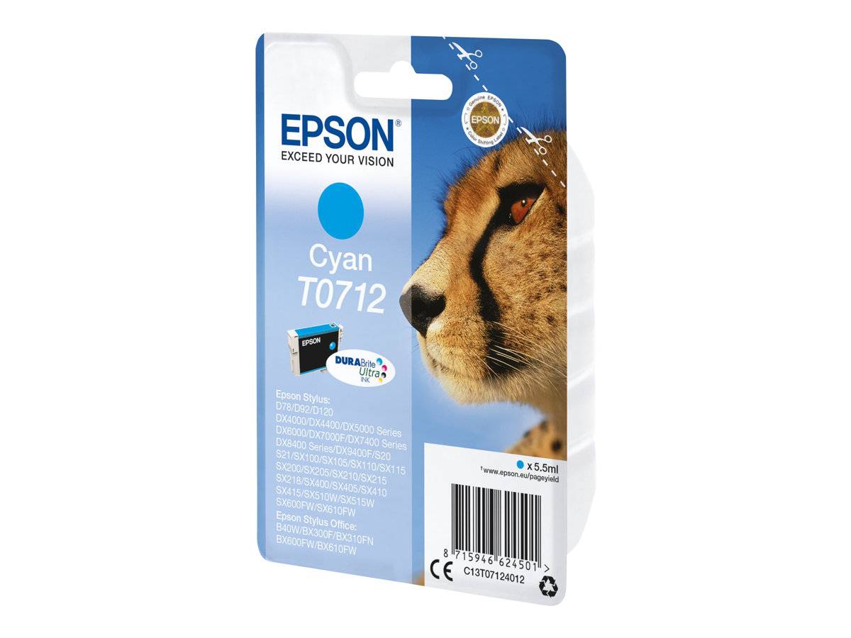 Epson Druckerpatrone T0712 Original Cyan C13T07124012