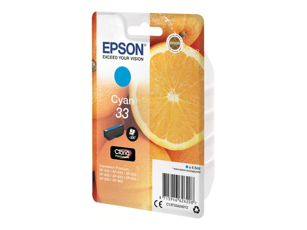 Epson Druckerpatrone T3342, 33 Original Cyan C13T33424012