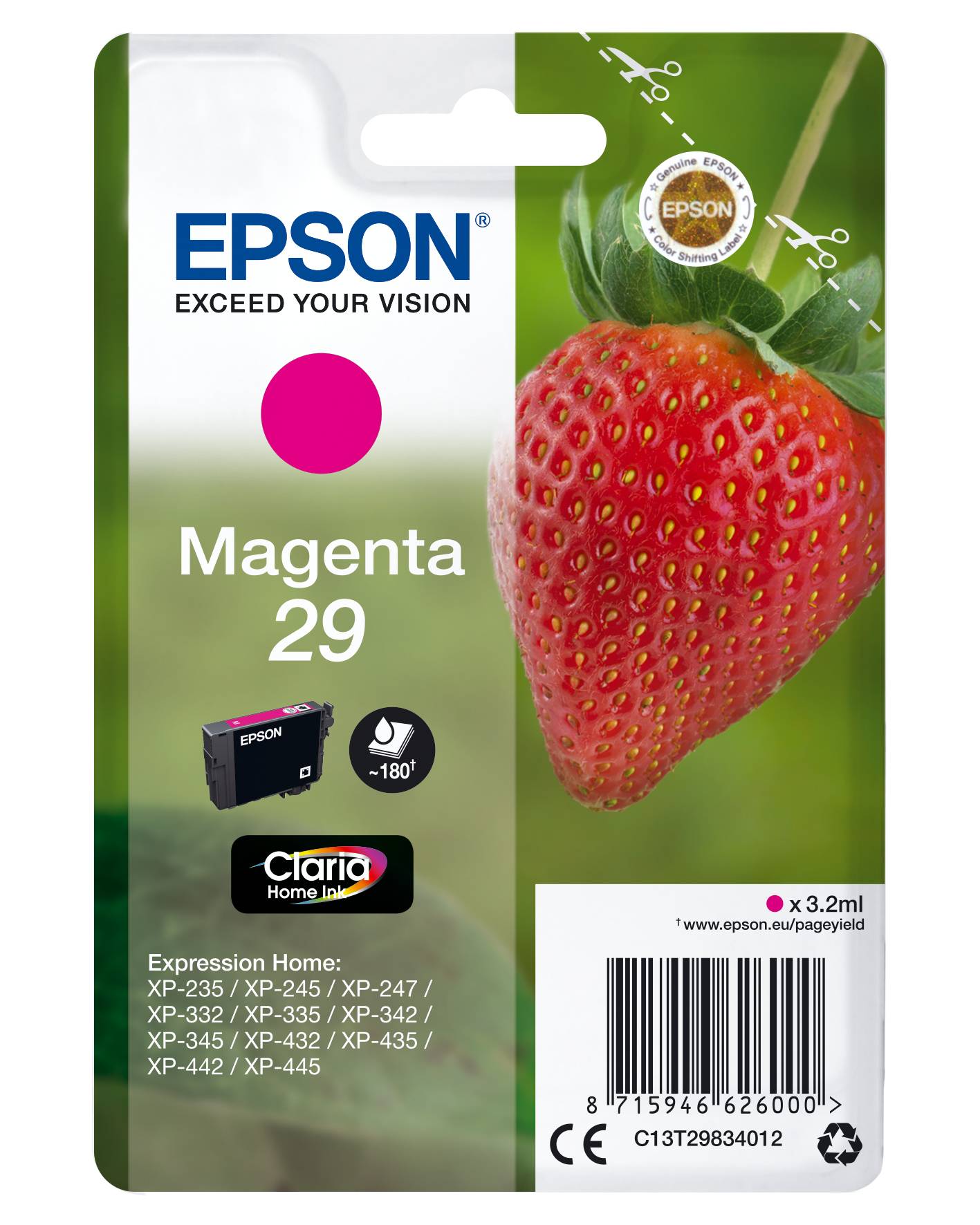 Epson Druckerpatrone T2983, 29 Original Magenta C13T29834012