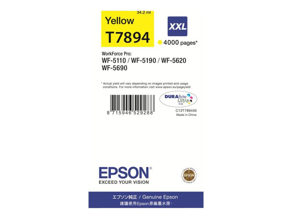 Epson Druckerpatrone T7894, 79XXL Original Gelb C13T789440